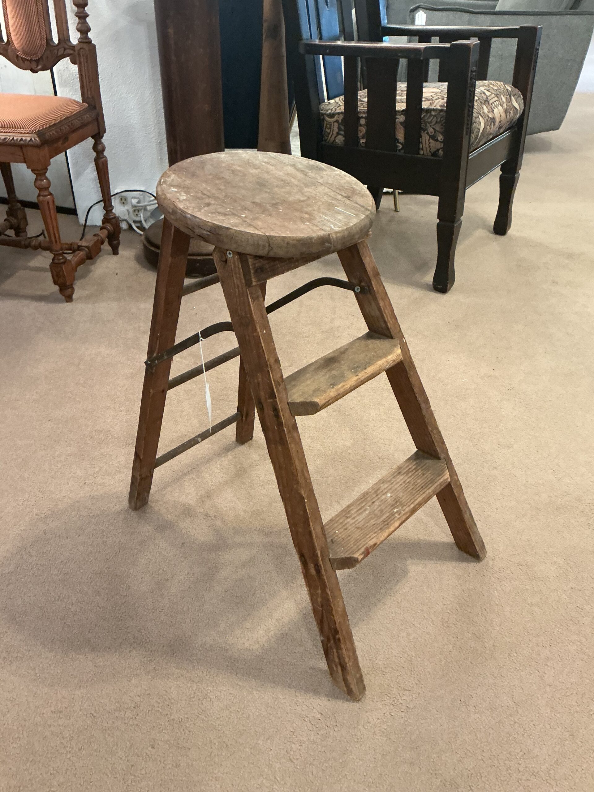 vintage wooden stool