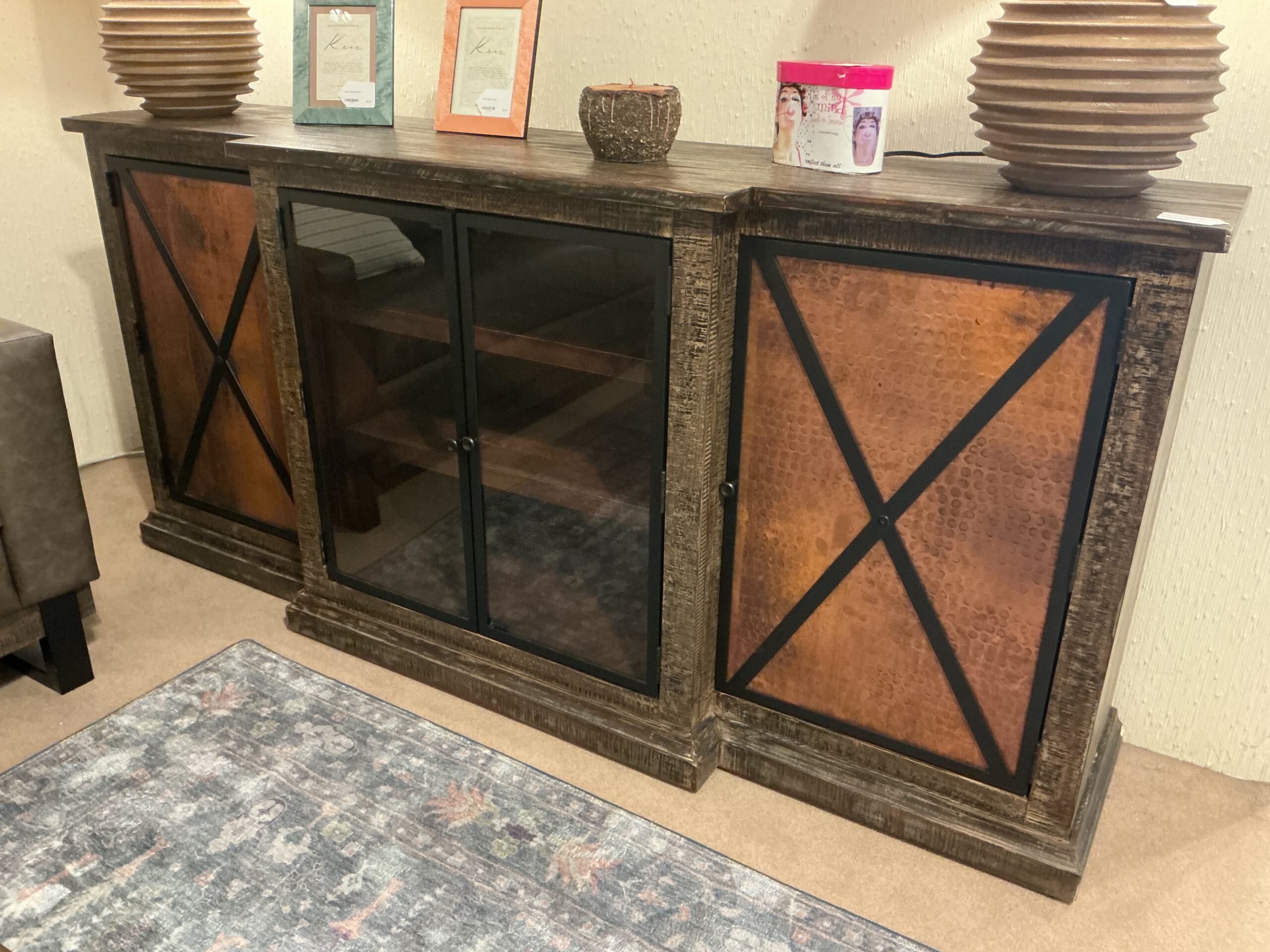 copper door console