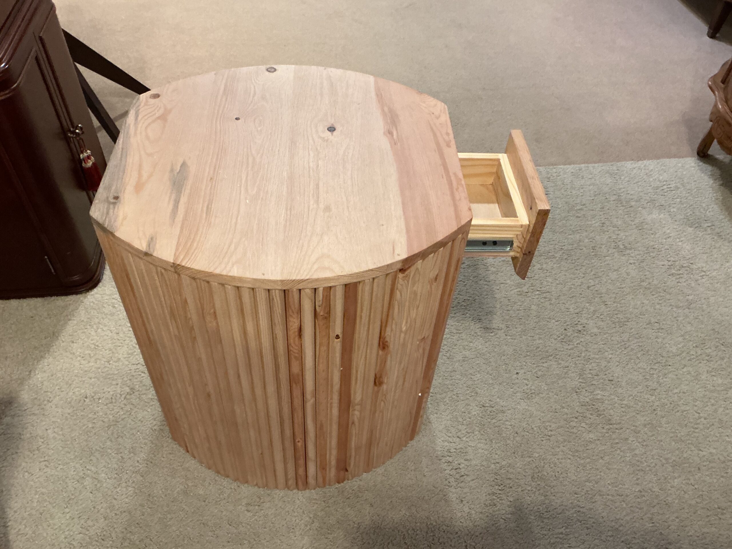 wooden chair side table