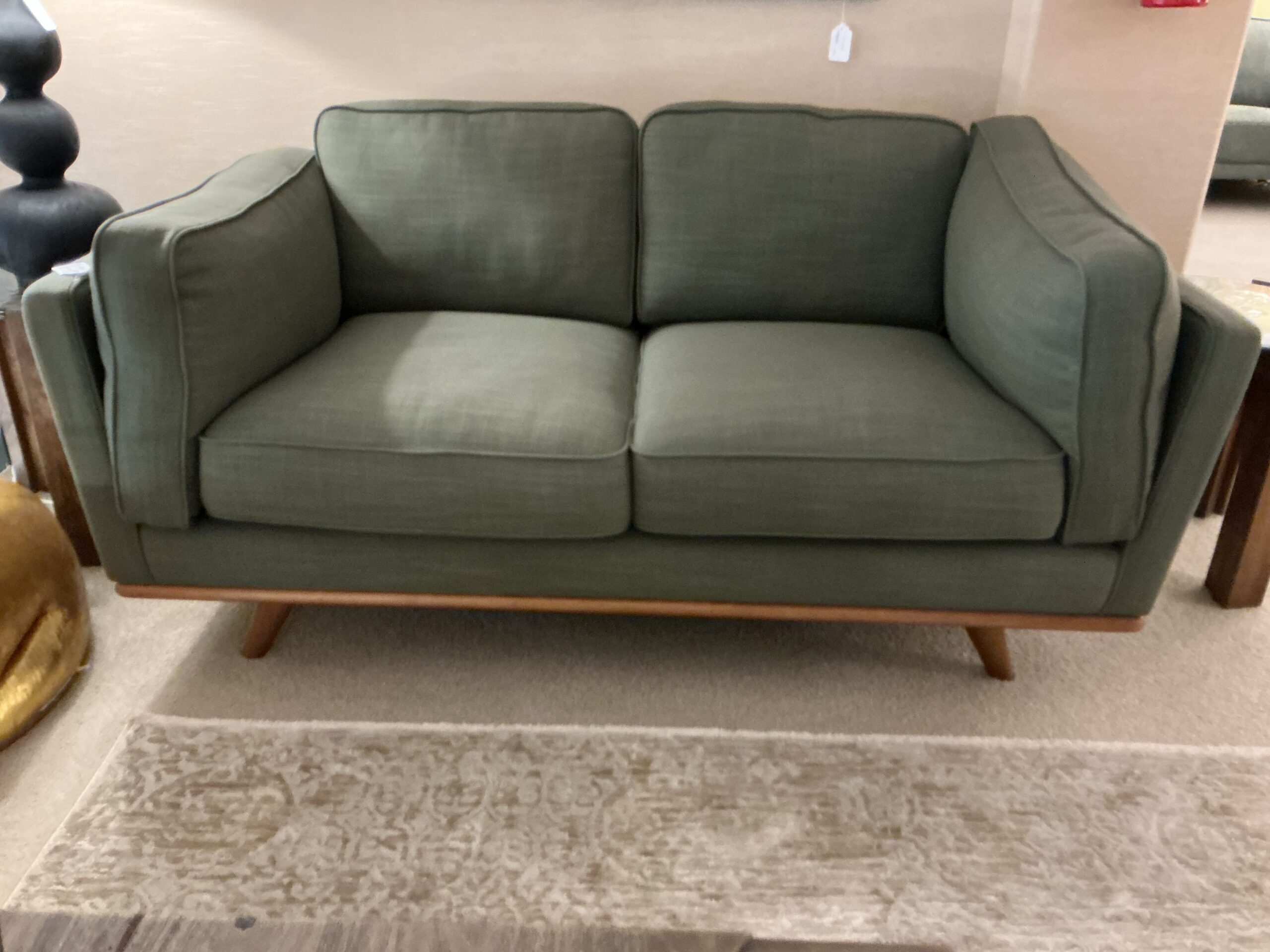 timber olio green loveseat