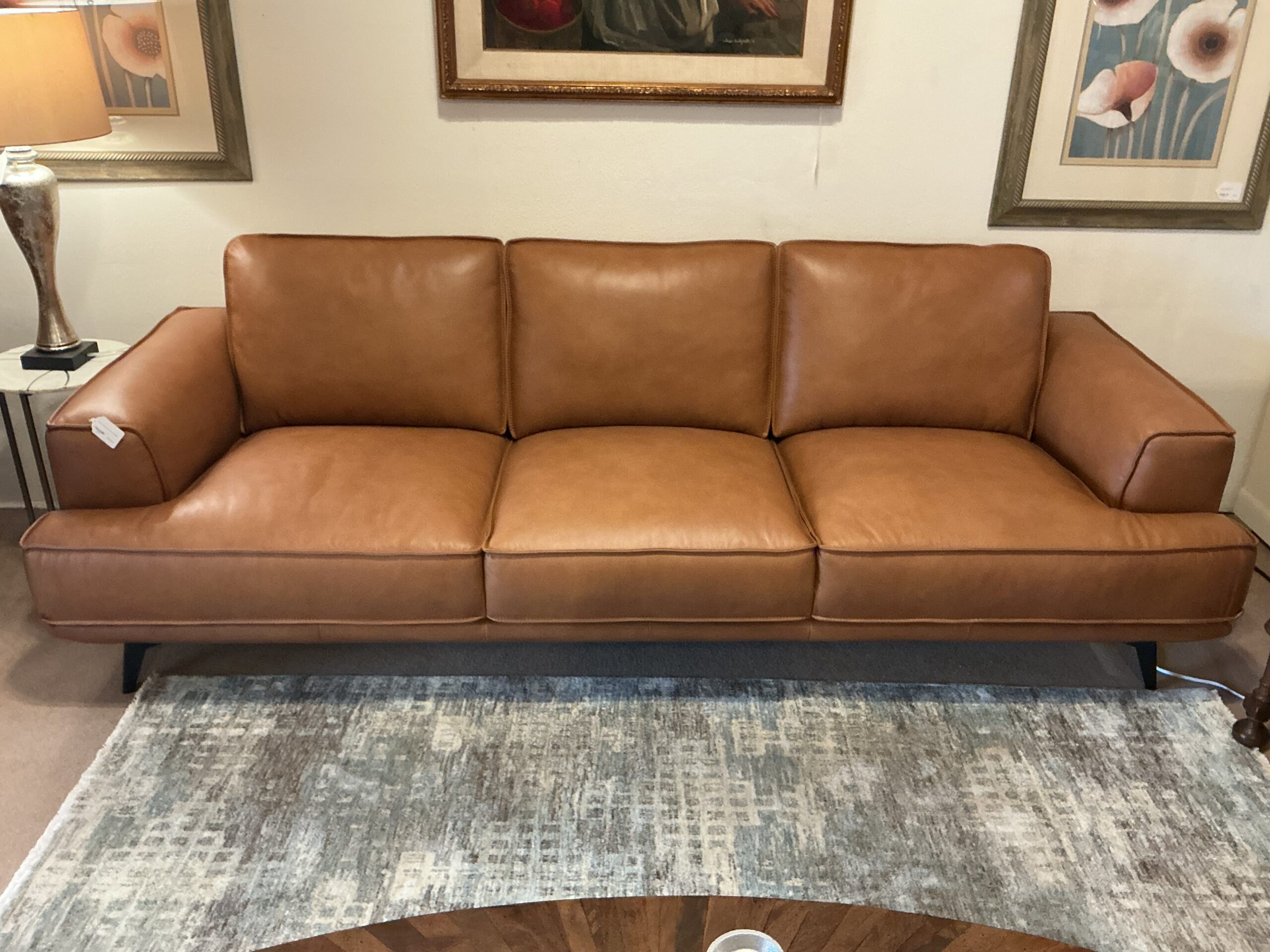leather pirell camel sofa