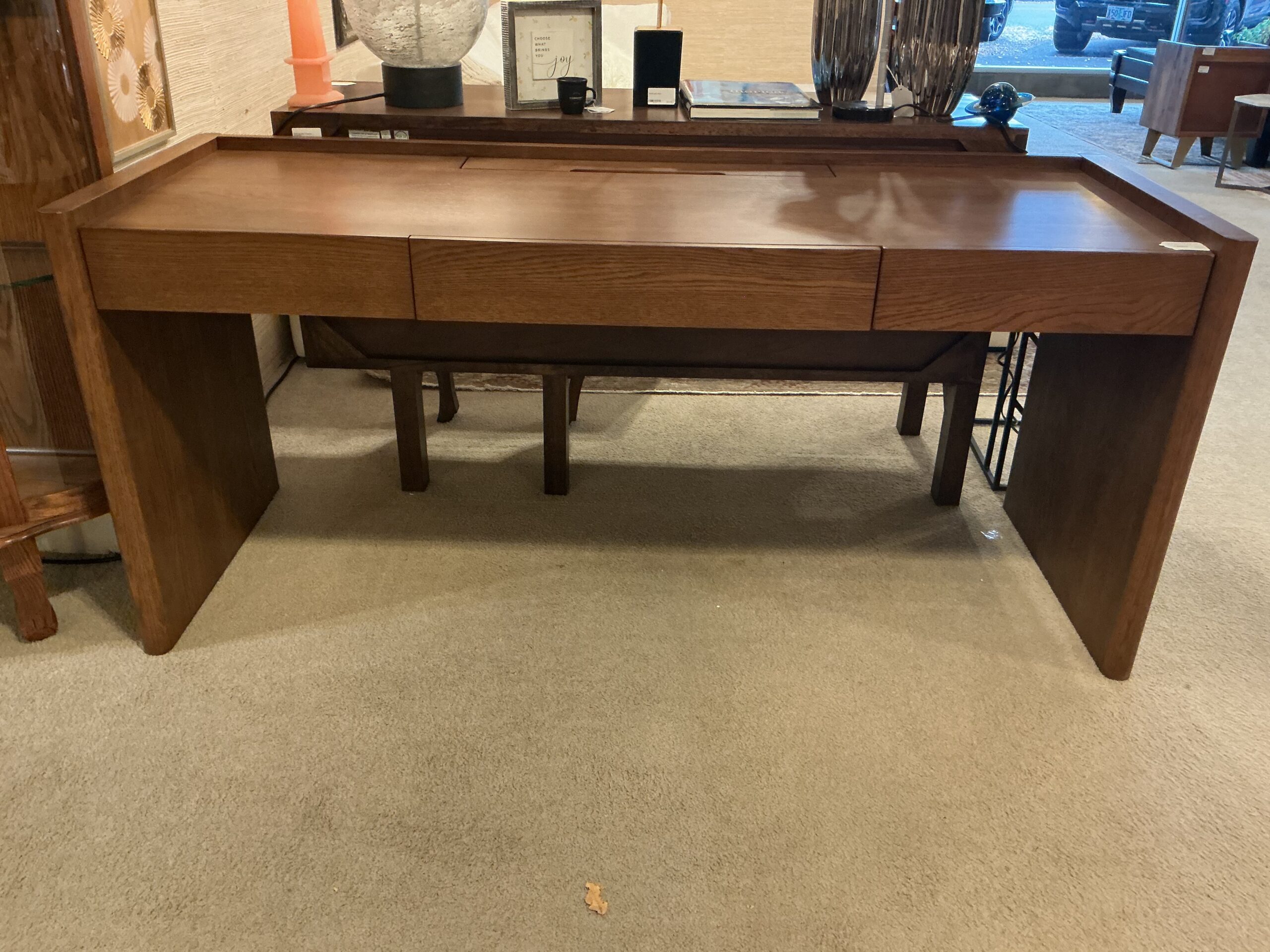 torme smoked oak desk