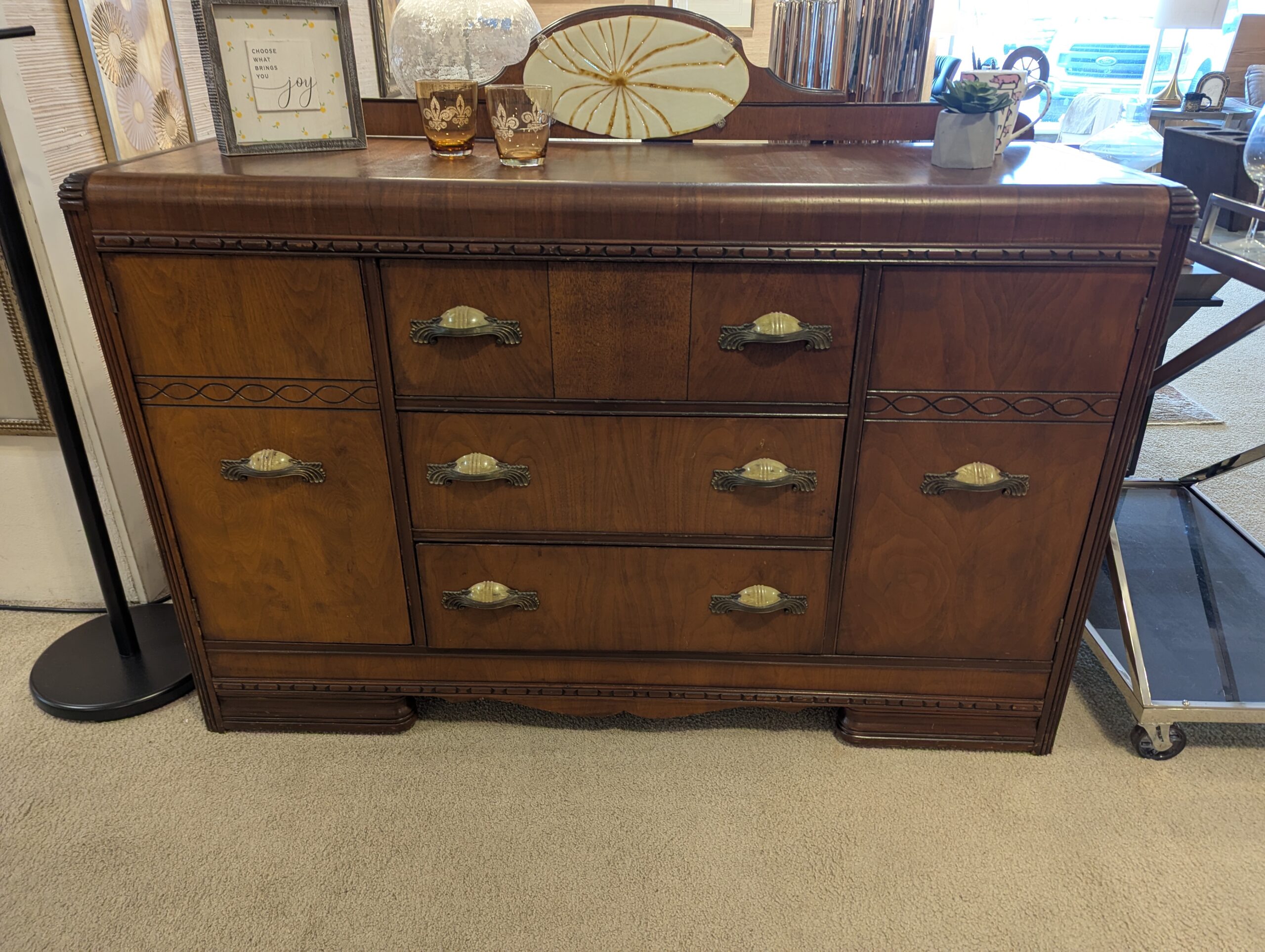 art deco waterfall sideboard