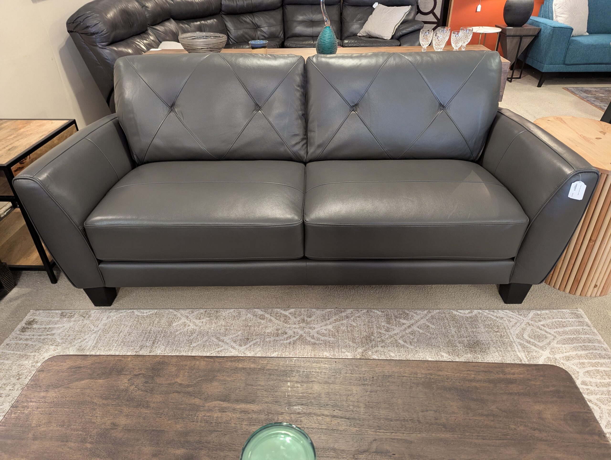 leather gray sofa
