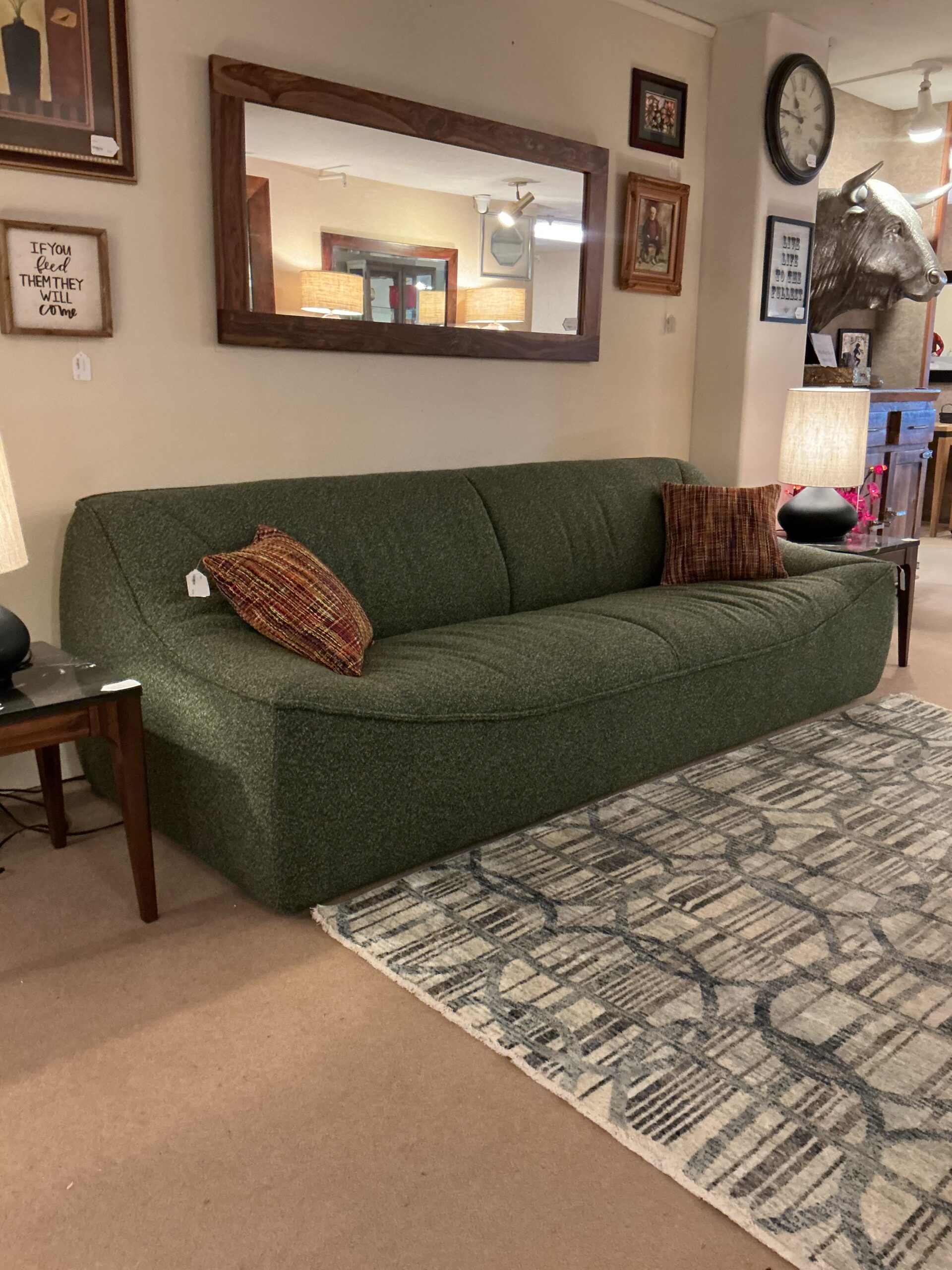 forest green modern sofa