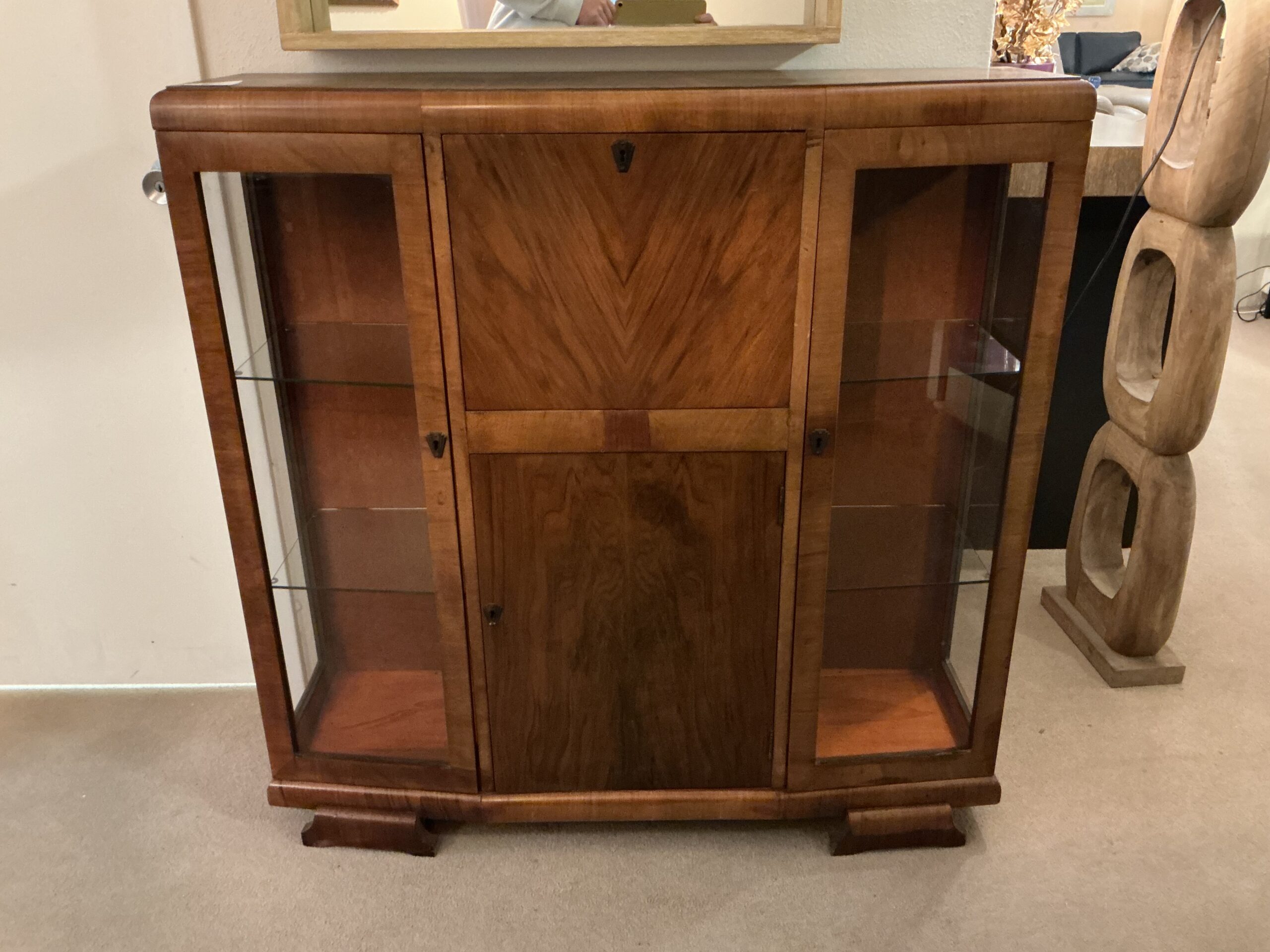 art deco secretary cabinet