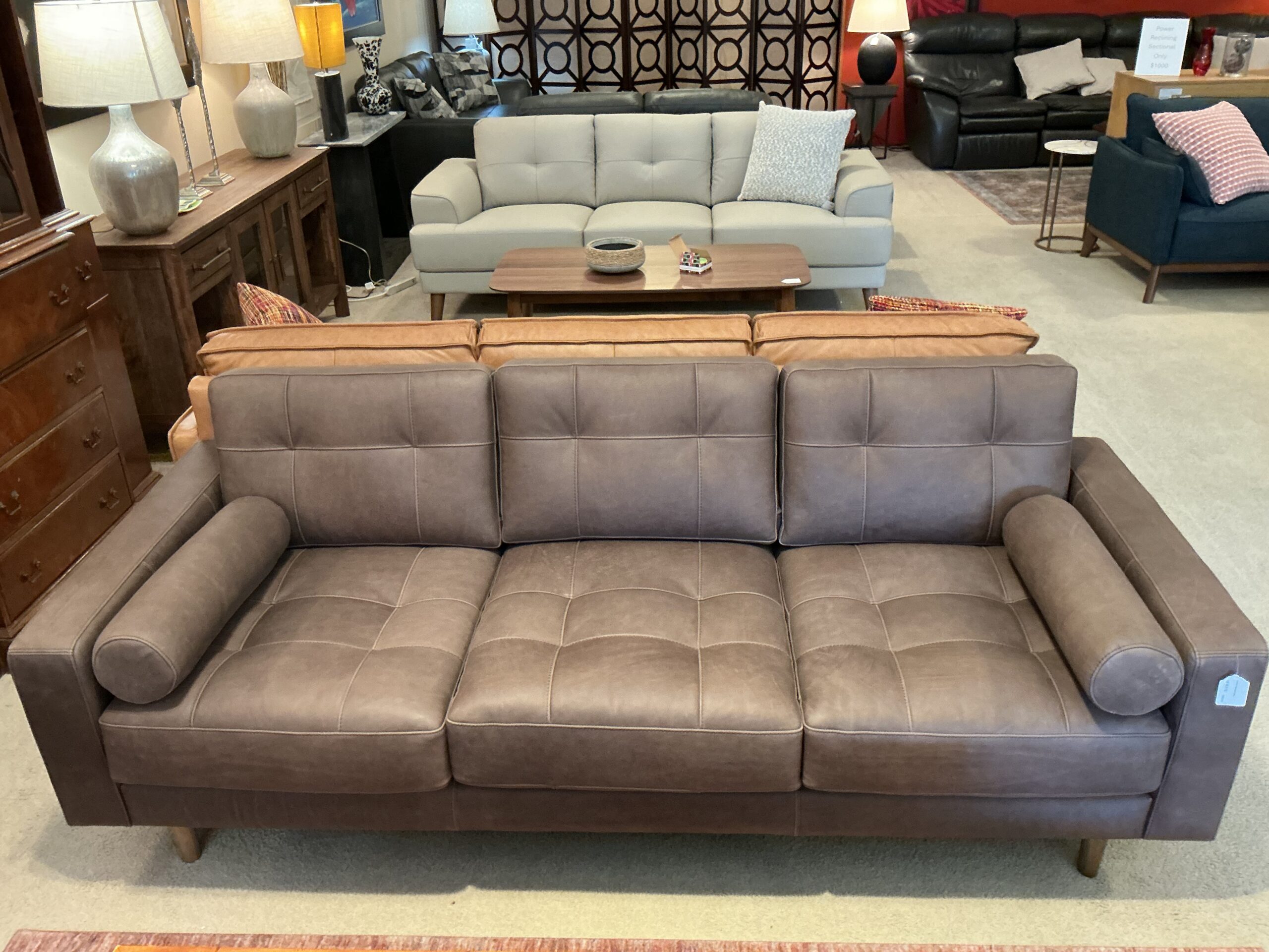 leather chocolate sofa